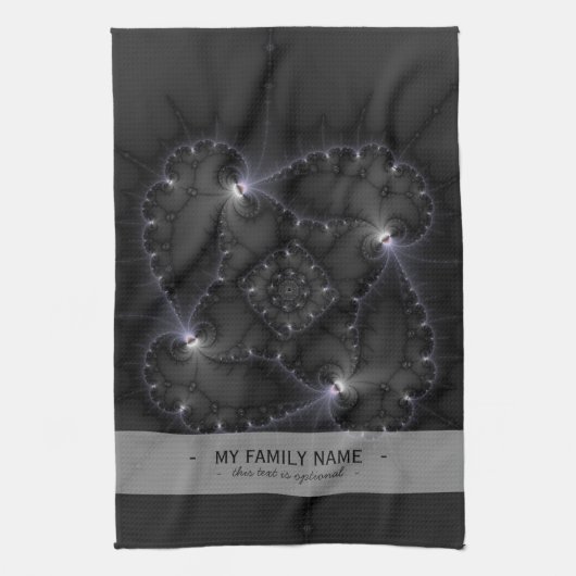 50階調のグレー – Fractal Art キッチンタオル (縦)