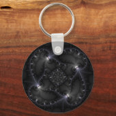 50階調のグレー – Fractal Art キーホルダー (正面)
