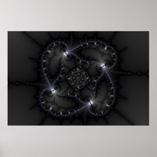 50階調のグレー – Fractal Art ポスター