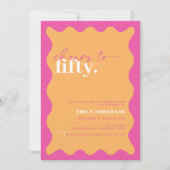 50鮮やか歳の誕生日パーティーへの応援 招待状 (正面)
