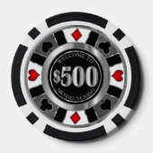 $500ドルカジノトランプのポーカーチップ – ラスベガス – 赤 ポーカーチップ (裏面)