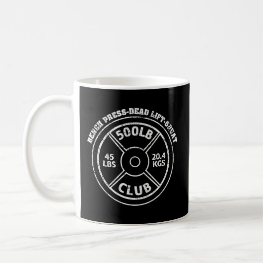 500ポンドPound Club Gym重量挙げデッドリフトベン コーヒーマグカップ (左)