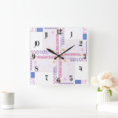 500ユーロパターン スクエア壁時計 (ホーム)