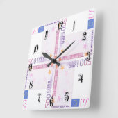 500ユーロパターン スクエア壁時計 (傾斜)