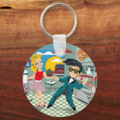 500年代のロックと転がそりハンガー キーホルダー (正面)