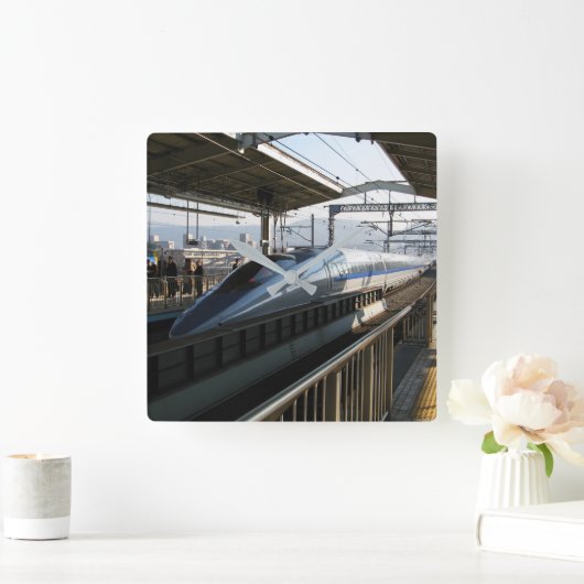 500系新幹線新幹線新幹線 スクエア壁時計 (ホーム)