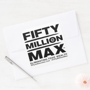 5000万Max™文字ロゴ3"ステッカー(6) スクエアシール