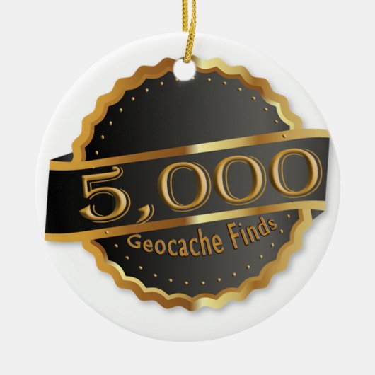 5000 FIND GEOCACHING ACHIEVEMENT AWARD セラミックオーナメント (正面)