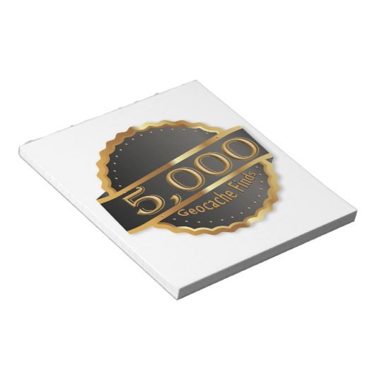 5000 FIND GEOCACHING ACHIEVEMENT AWARD ノートパッド (アングル)