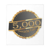 5000 FIND GEOCACHING ACHIEVEMENT AWARD ノートパッド (正面)