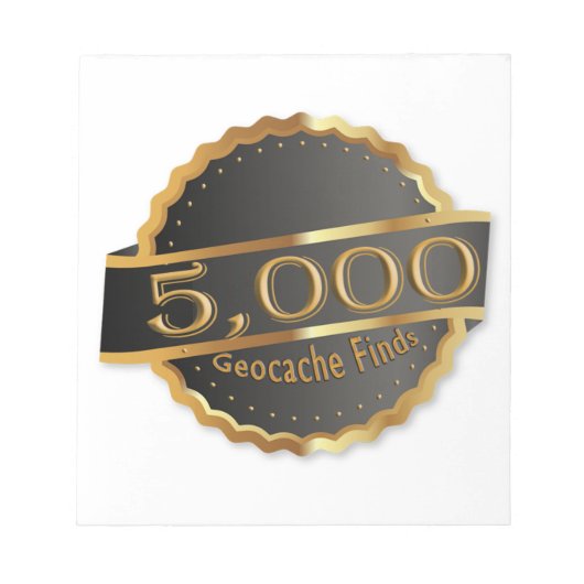 5000 FIND GEOCACHING ACHIEVEMENT AWARD ノートパッド (正面)