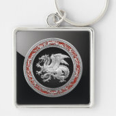 [500]アイスランドドラゴン、ランドヴェッティル[シルバー] キーホルダー (正面)