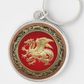 [500]アイスランドドラゴン、ランドヴェッティル[金ゴールド] キーホルダー (正面)