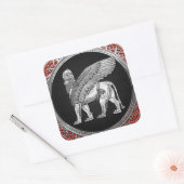 [500]アッシリア翼ライオン – シルバーラマス スクエアシール (封筒)