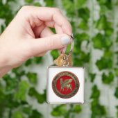 [500]アッシリア・ウィング・ブル – 金ゴールド・ラマス キーホルダー (手)