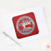 [500]ケルトの木[シルバー] スクエアシール (封筒)