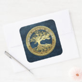 [500]ケルトの生命の木[金ゴールド] スクエアシール (封筒)