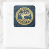 [500]ケルトの生命の木[金ゴールド] スクエアシール (バッグ)