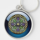 [500]ケルト十字[金ゴールドとブラックエナメル] キーホルダー (正面)