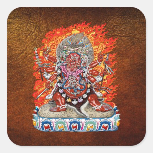 [500]チベットタンカ – ワラフル神Hayagriva スクエアシール (正面)