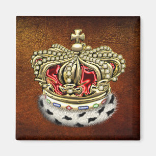 [500]プリンス[キング]ク王室のラウン[ファー+金ゴールド][レッド] マグネット