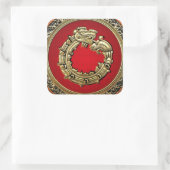 [500]ヘビ神ケツァルコアトル[金ゴールド] スクエアシール (バッグ)