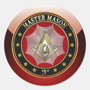 [500]マスタメイスン – 第3度スクエア&コンパス ラウンドシール