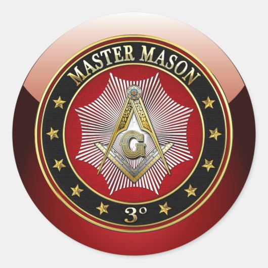 [500]マスタメイスン – 第3度スクエア&コンパス ラウンドシール (正面)