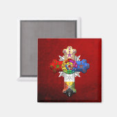 【500】ロージー・クロス(バラ・クロワ) マグネット (正面/裏面)