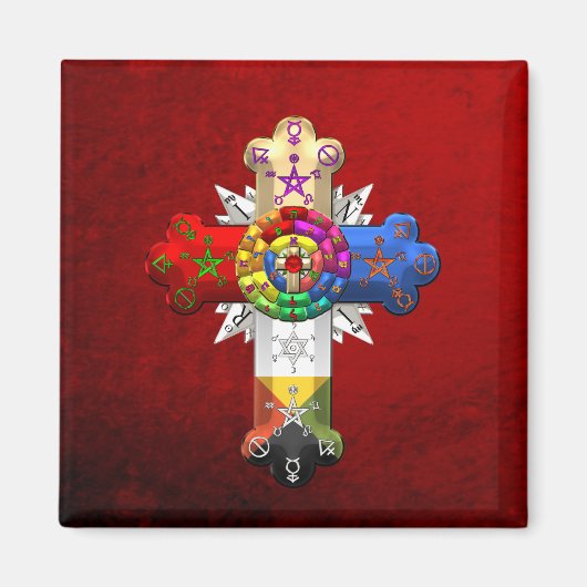 【500】ロージー・クロス(バラ・クロワ) マグネット (正面)