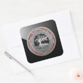 [500]宝のトローブ：人生のケルトの木[銀] スクエアシール (封筒)