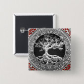[500]宝のトローブ：人生のケルトの木[銀] 缶バッジ (正面&裏面)