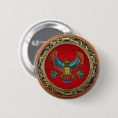 [500]宝庫：エジプト《鳥》ハヤブサ 缶バッジ (正面&裏面)