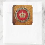 [500]王子様プリンセス王妃クラウン[Belg.金ゴールド] スクエアシール (バッグ)