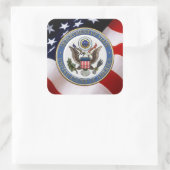 [500]米国州省(DoS)エンブレム[3D] スクエアシール (バッグ)