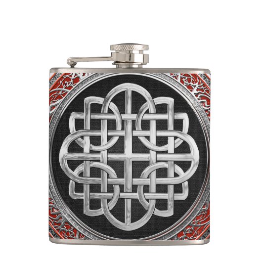[500]聖ケルト銀ノットクロス フラスク (正面)