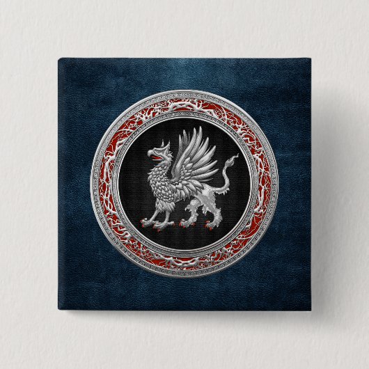 [500]聖銀グリフィン 缶バッジ (正面)