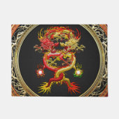 [500]赤くおよび黄色のドラゴン ドアマット (正面)