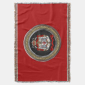 [500]騎士Templarの紋章付き外衣 スローブランケット (正面縦)
