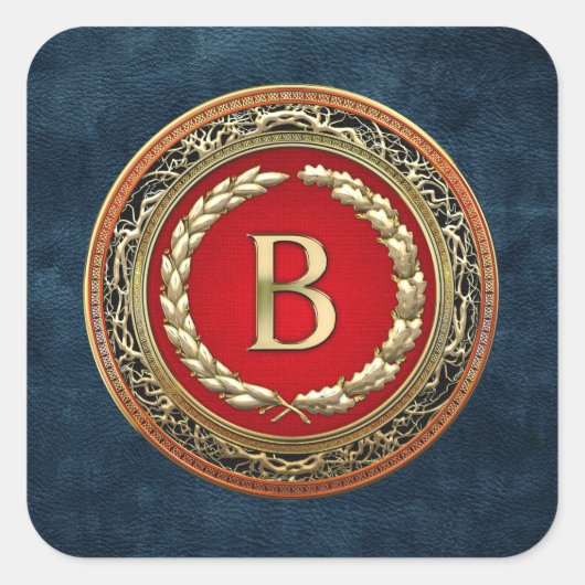 [500] "B"金ゴールドヴィンテージモノグラム スクエアシール (正面)