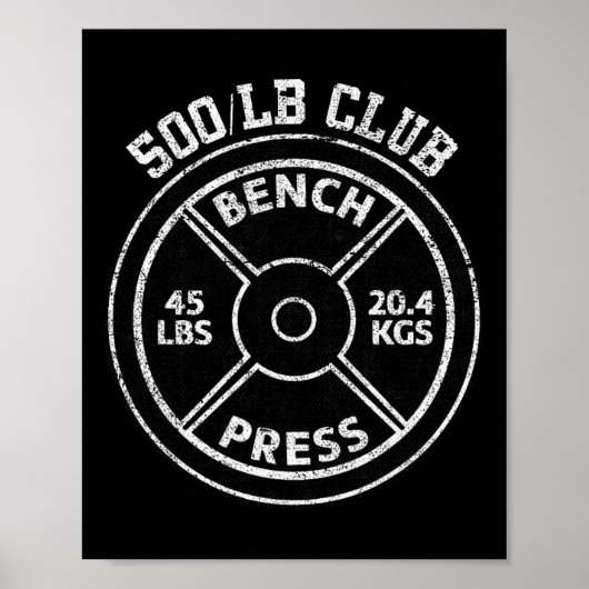 500 Lbs Pound Bench Press Club Gym Weightlifting P ポスター (正面)