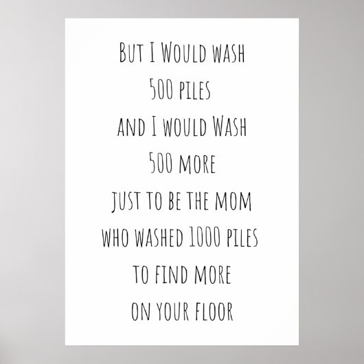 500 piles of laundry sign ポスター (正面)