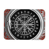 [500] Vegviser -バイキングシルバー魔法Runic Compass マグネット (横)