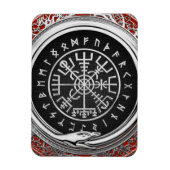 [500] Vegviser -バイキングシルバー魔法Runic Compass マグネット (縦)