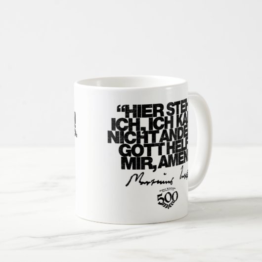 500th記念日の改革のLutherの引用文のマグ コーヒーマグカップ (正面右)