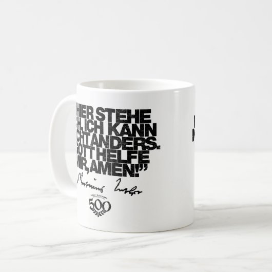 500th記念日の改革のLutherの引用文のマグ コーヒーマグカップ (正面左)