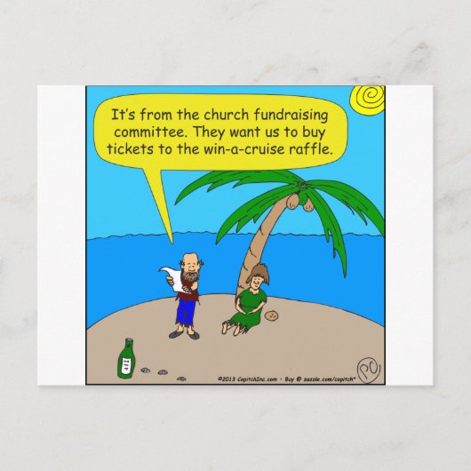 501教会の資金集めの漫画 ポストカード (正面)