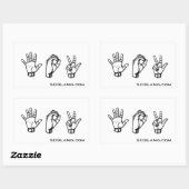 503 Handz、URL付き 長方形シール (シート)