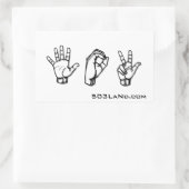 503 Handz、URL付き 長方形シール (バッグ)