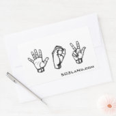 503 Handz、URL付き 長方形シール (封筒)